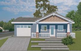 Design of one bedroom and one bath with garage