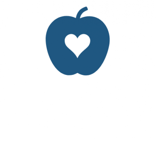 apple icon with heart in middle