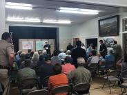 A community meeting during the Salmon August Complex fire on the Salmon River in 2017