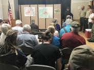 A community meeting during the Salmon August Complex fire on the Salmon River in 2017