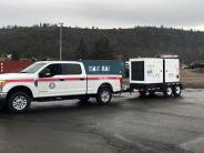 Delivering a generator to the new OES Emergency Operations Center at 1312 Fairlane Road in Yreka