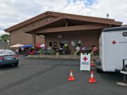 A Red Cross Shelter at Jackson Street School in Yreka during 2018 Klamathon fire