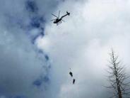 A helicopter dropping an officer at a eradication effort on O'Neil Creek 
