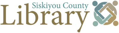 Siskiyou County Library Logo next to a circle of four people linking arms
